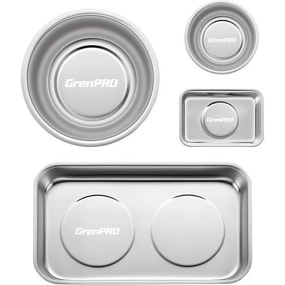 Magnetic Tray 4-Pack - Stainless Steel Parts Trays