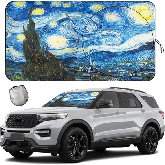TDCQQGQQ Van Gogh Starry Sky Car Sun Shade