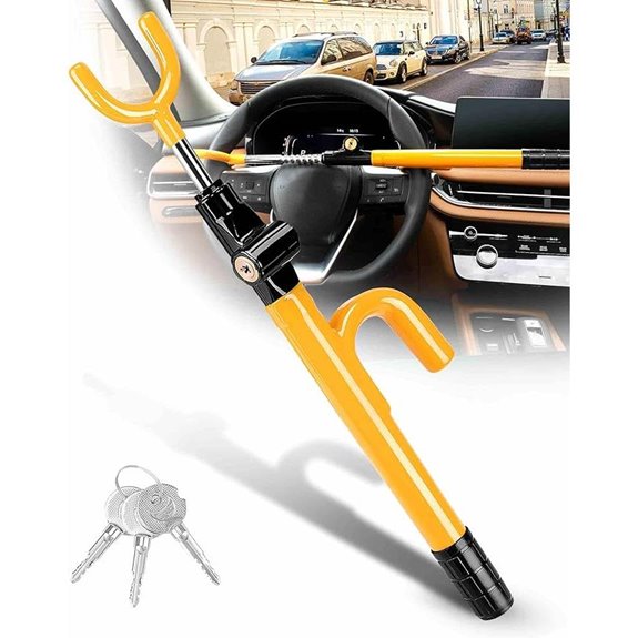 Tevlaphee Car Steering Wheel Lock with Keys