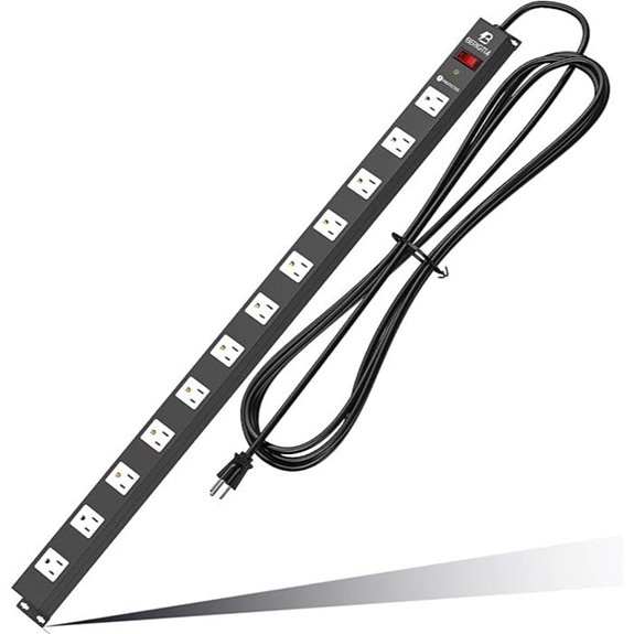 12 Outlet Surge Protector Metal Power Strip
