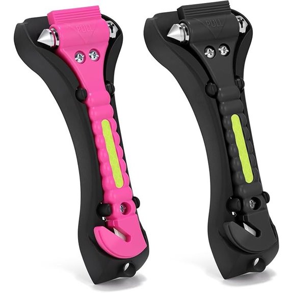 Window Breaker Tool with Seatbelt Cutter (2-Pack)