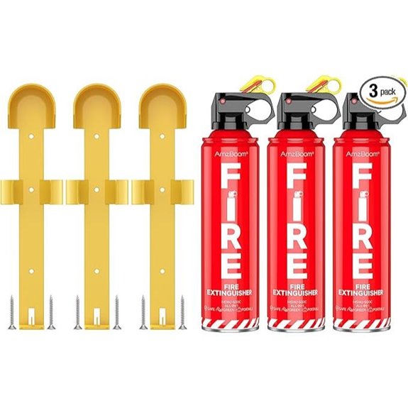 Water-Based Fire Extinguishers 3-Pack with Mounts
