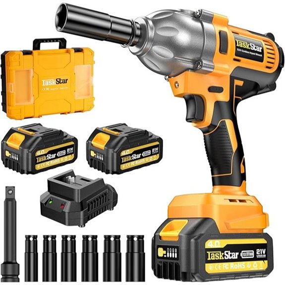 Cordless 1/2 Inch Impact Wrench with Batteries & Charger