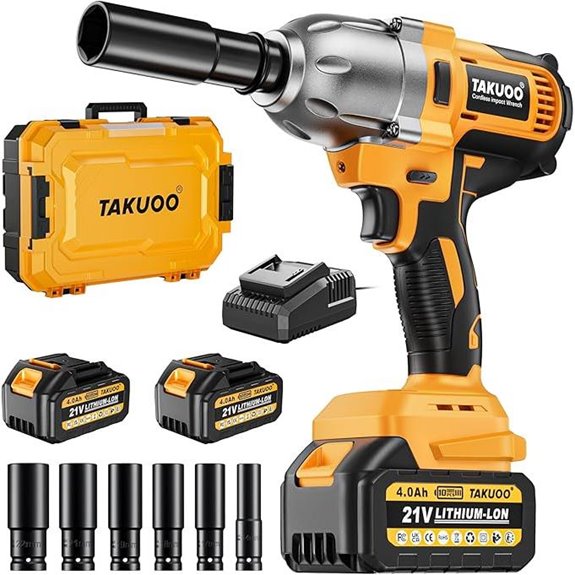 Cordless Brushless Impact Wrench with 2 Batteries
