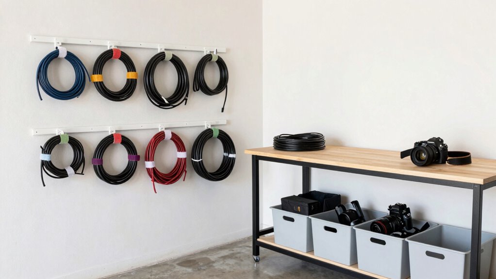 organized garage cable setup