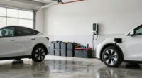 organized garage simplifies charging
