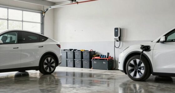 organized garage simplifies charging