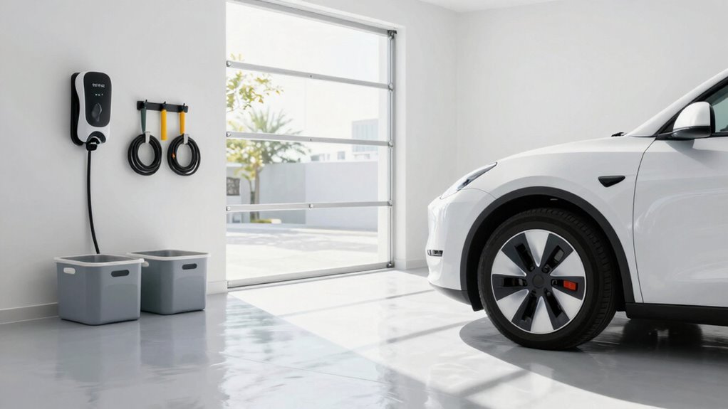 organized garage simplifies ev
