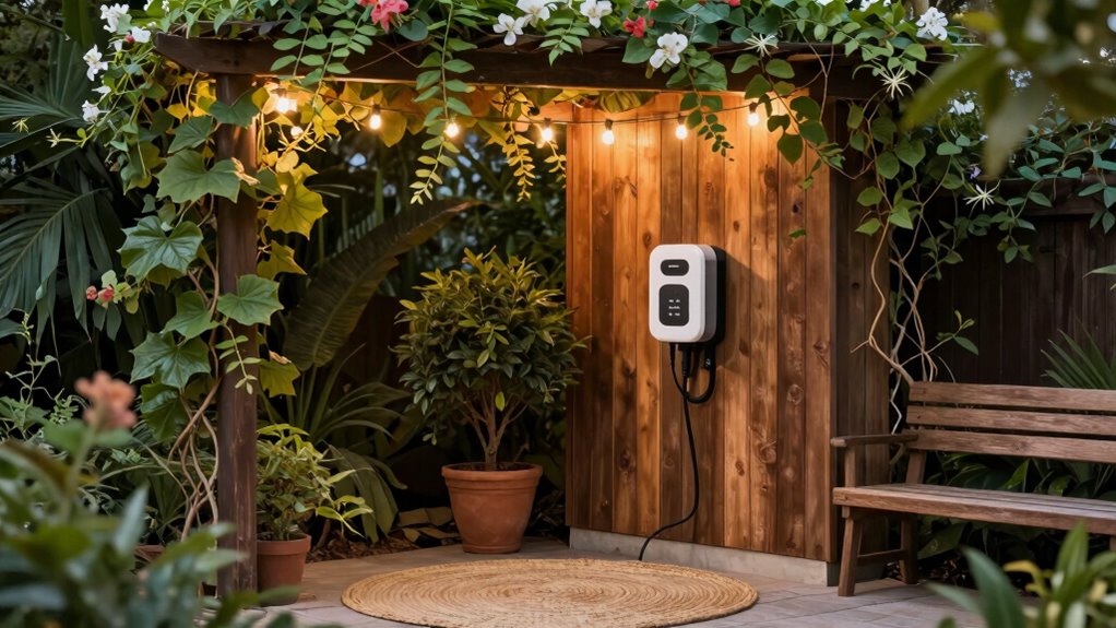 secure outdoor solar charging station
