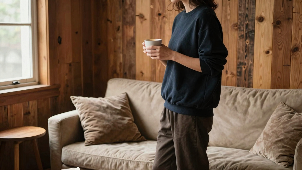 She Kept the Original Wood Paneling, and the Living Room Feels Cozy
