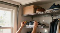 I Put Dollar Tree Wire Cabinet Shelves In My Closet For Smart Shoe Storage
